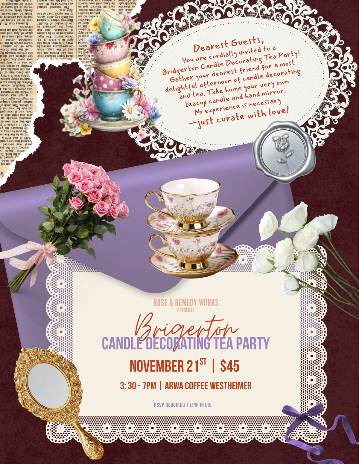 Bridgerton Candle Decorating Tea Party